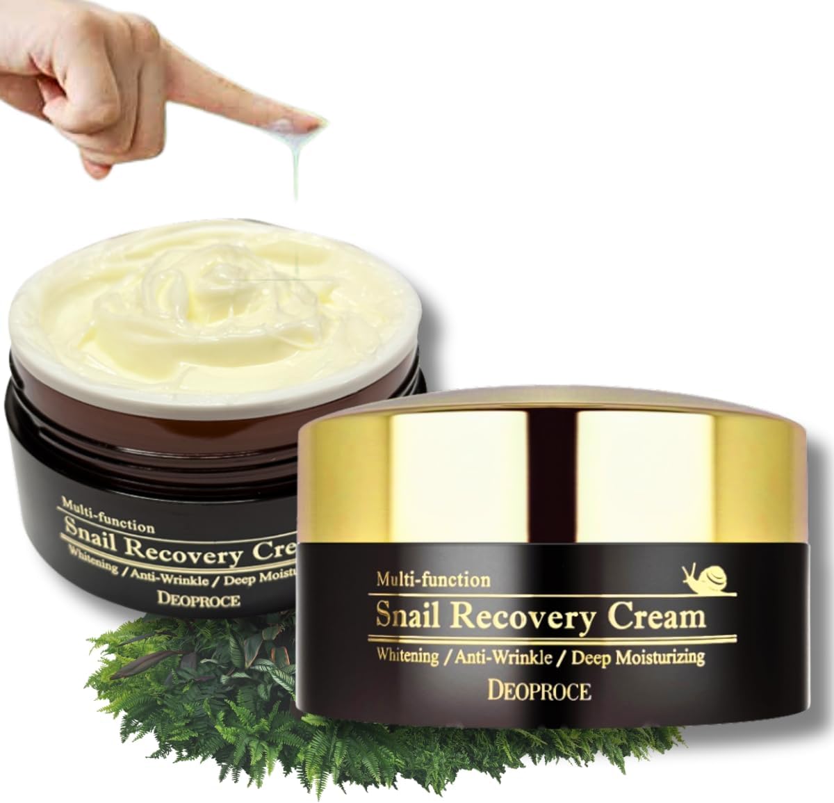 Deoproce Snail Recovery Cream Snail Mucus Effect, Nutrition for rough skin, Multi functional Cream, Anti wrinkle, Deep moisturizing (Snail Recovery Cream)