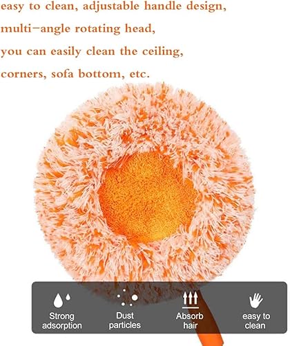 Miniatura 8 de Trapeador de limpieza ajustable giratorio de 360, regalo adicional, 2 cabezales de fregona reutilizables, nuevo trapeador extensible de limpieza de