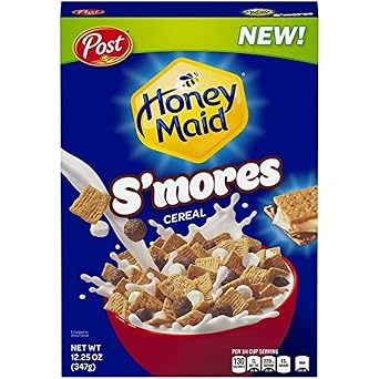 Post Honey Maid Smores Breakfast Cereal Sweetened Corn and Wheat Cereal, 12.25 Ounce