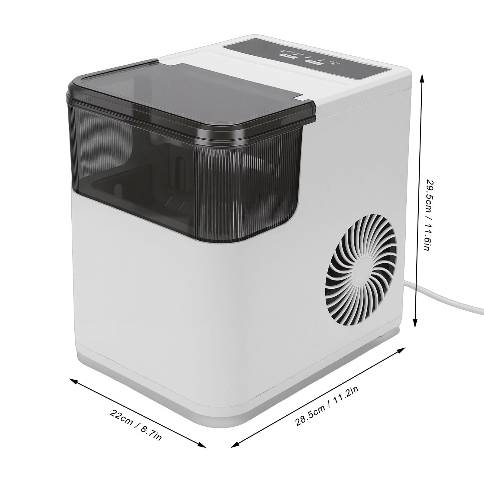 Cryfokt Automatic Ice Maker, 26 Lb 24h Countertop Ice Machine With 2 Cube Sizes And Self, Food Grade Stainless Steel Mold, For Home Office Kitchen RV on Fridge.com - View 6
