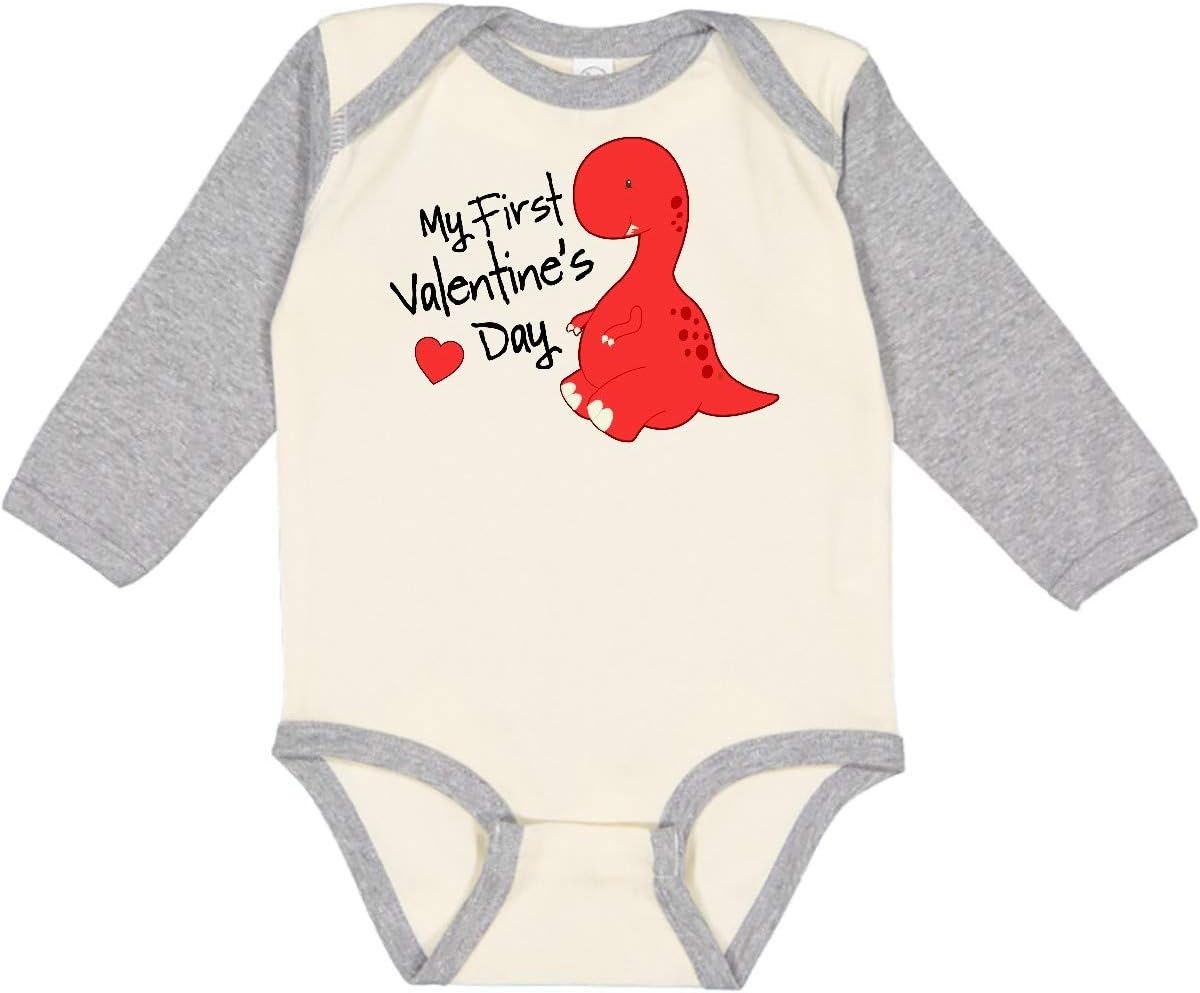 inktastic My First Valentine's Day Long Sleeve Creeper