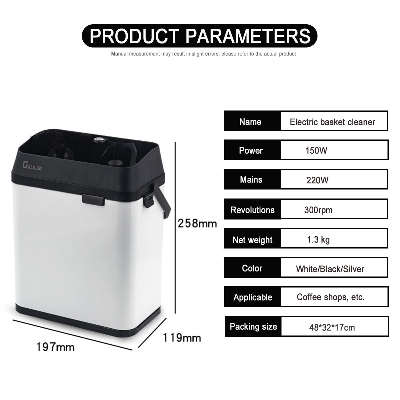 Limpiador De Portafiltro De Café Eléctrico Viene Con 2 Raspadores Y 1 Cepillo, Triturador De Posos De Café, Una Herramienta Imprescindible Para Los Amantes Del Café, Restaurantes Y Bares.,Black