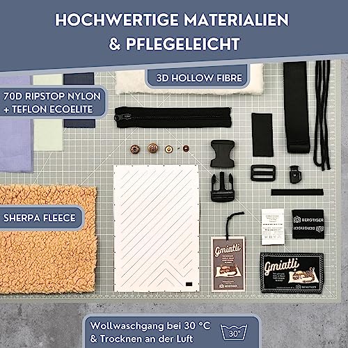 BERGTIGER® GMIATLI - 3in1 Outdoor Decke warm & gemütlich I Camping Decke wasserabweisend + Teflon EcoElite I Reisedecke Ultraleicht I Indoor & Outdoor Decke, Poncho & Schlafsack I Sherpa & Ripstop