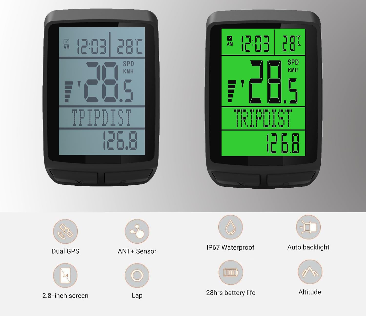 Cycling Computer Speed Sensor - Wired Bike Odometer With LCD Display, Waterproof, Auto Wake‑Up