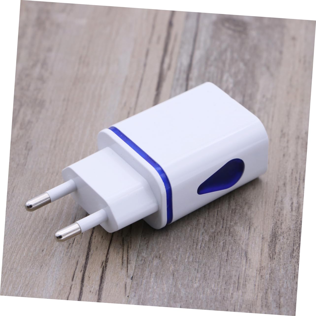 OSALADI 3pezzi Caricatore Forma Di Goccia Con Luce Led e Due Porte Usb Adattatore Da Parete Per Smartphone Blu Per Viaggi e Uso Quotidiano
