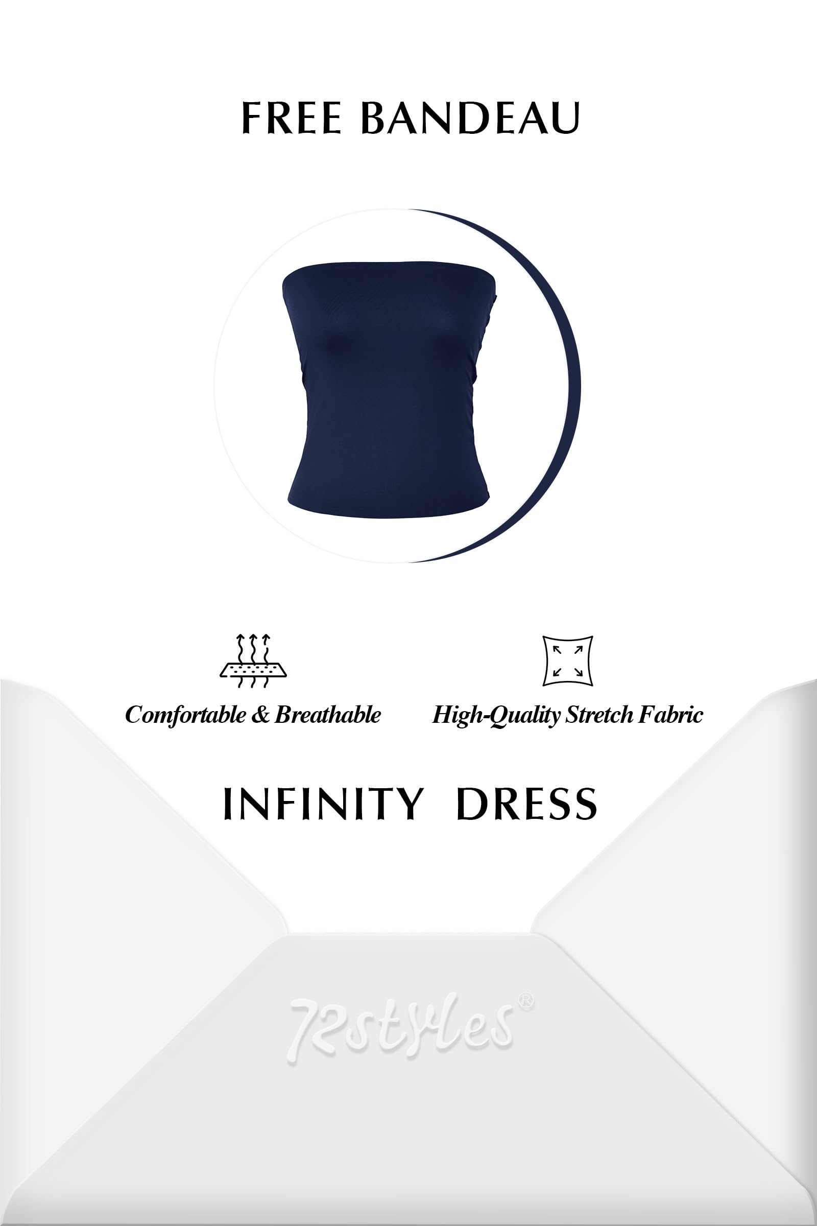 72styles Abito Infinity Cerimonia Donna, Abito Damigella Donna, Lungo, Maxi, Taglie Forti, Abito Elegante Donna Cocktail Festa