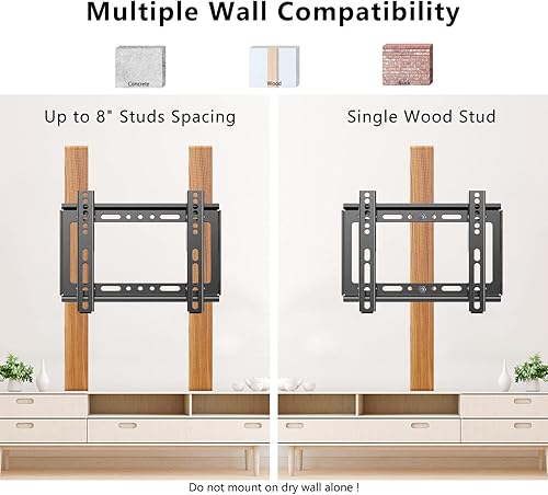 Miniatura 7 de Soporte de pared para TV de perfil bajo fijo para televisores LED, LCD y plasma de 14 a 43 pulgadas, pantalla plana, soporte universal para monitor