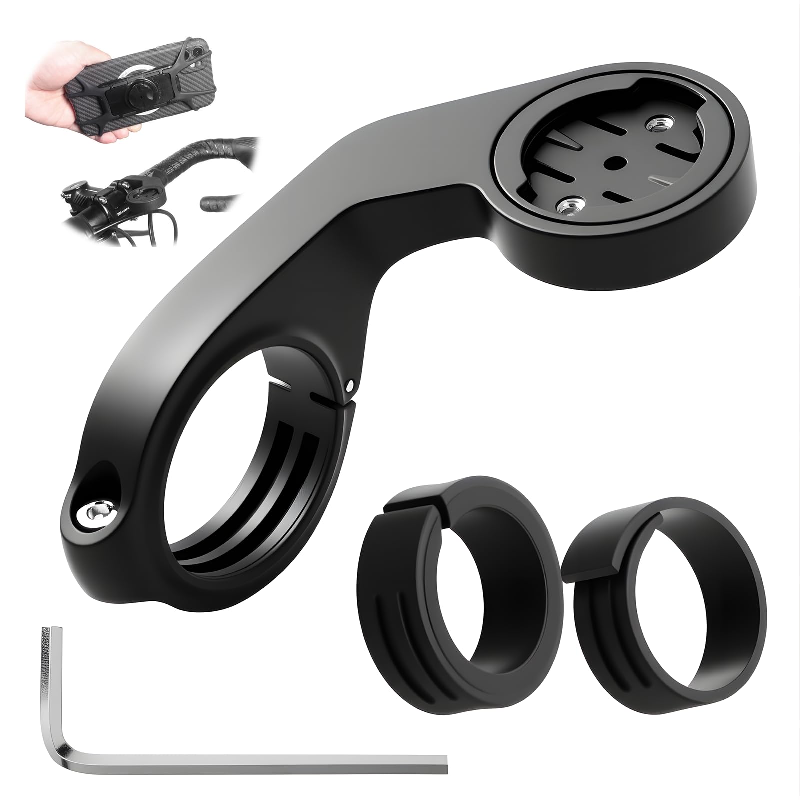 Out Front Bike Mount, Compatible for Garmin Edge 200 500 510 520 800 810 1000 iGPSPORT GS50 60 IGS618 Makin GPS Computer Road MTB Cycling Handlebar Holder Adapter for Handlebar 25.4mm and 31.8mm