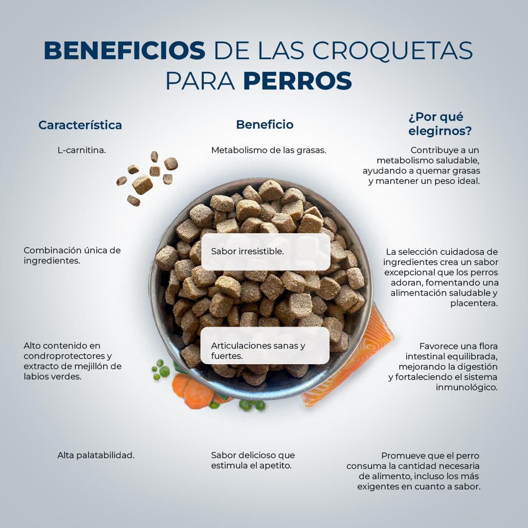 Pienso Salmón para Perros Adultos - Comida Natural con Salmón, Libre de transgénicos, Sin Gluten. - Alimento Hipoalergénico y Digestible - Lobo Azul Supreme 15kg