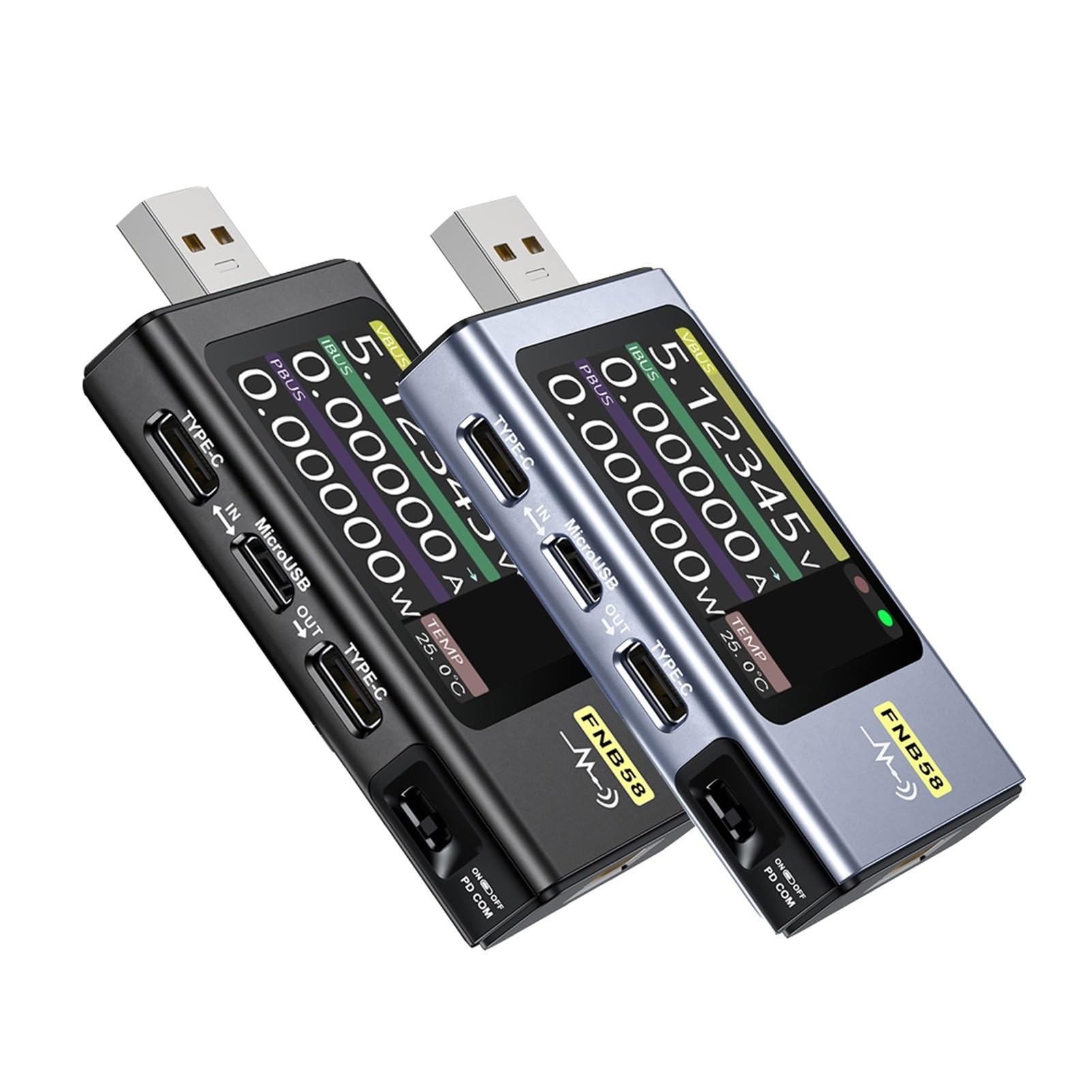 Amazon.co.jp: USB チェッカー, USBテスター 電圧計 電流計 TYPE-C 高速充電検出 トリガー容量測定 リップル測定  電圧テスター(FNB48P with BT) : パソコン・周辺機器 003C USBテスター 電圧計 電流計 TYPE-C 急速充電検出トリガー  容量測定 リップル測定