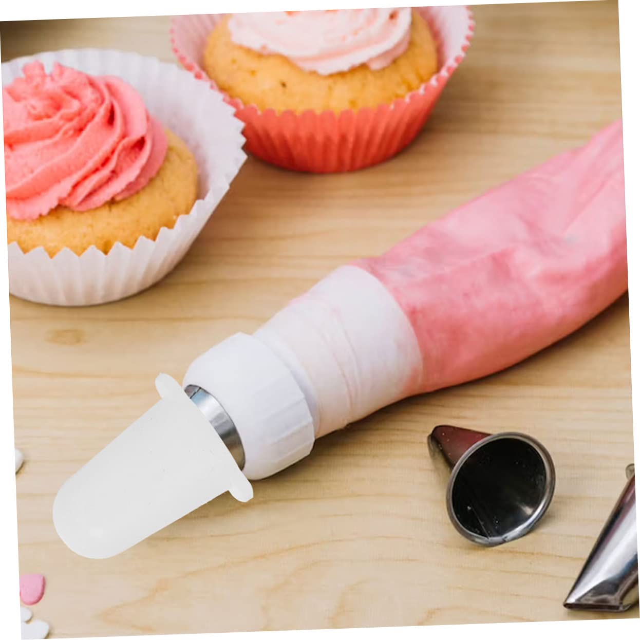 Coperture per Ugello in Silicone 6 Pezzi Bianche per Decorazioni Torte | Set Grande Medio Piccolo, Uso in Pasticceria, Copri Punta per Piping, Confezione da 6