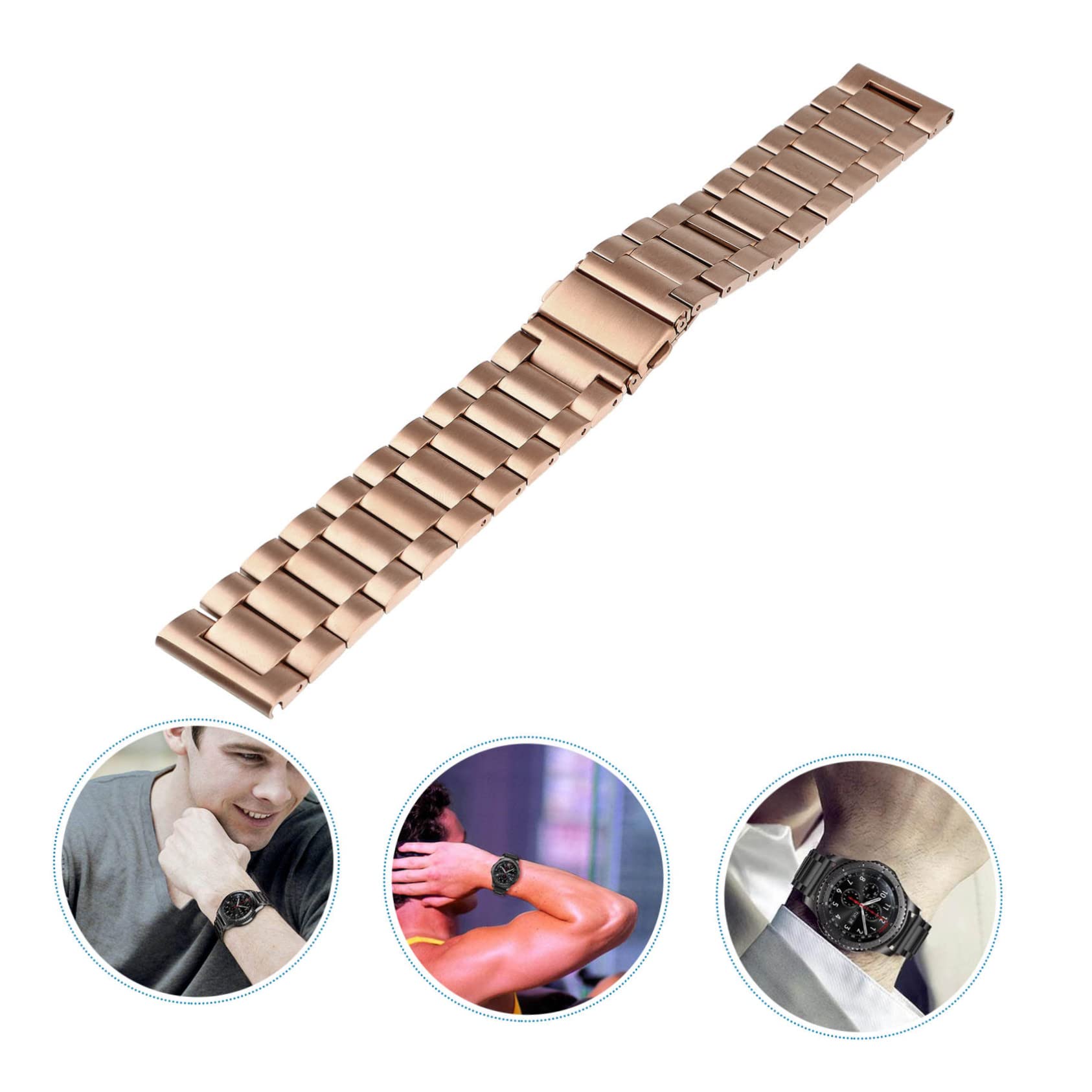 UKCOCO 2 Pièces Bracelet Hommes Bracelets En Acier Inoxydable Hommes Smartwatch Bandes s De Montre Libération Montre Bande Femmes