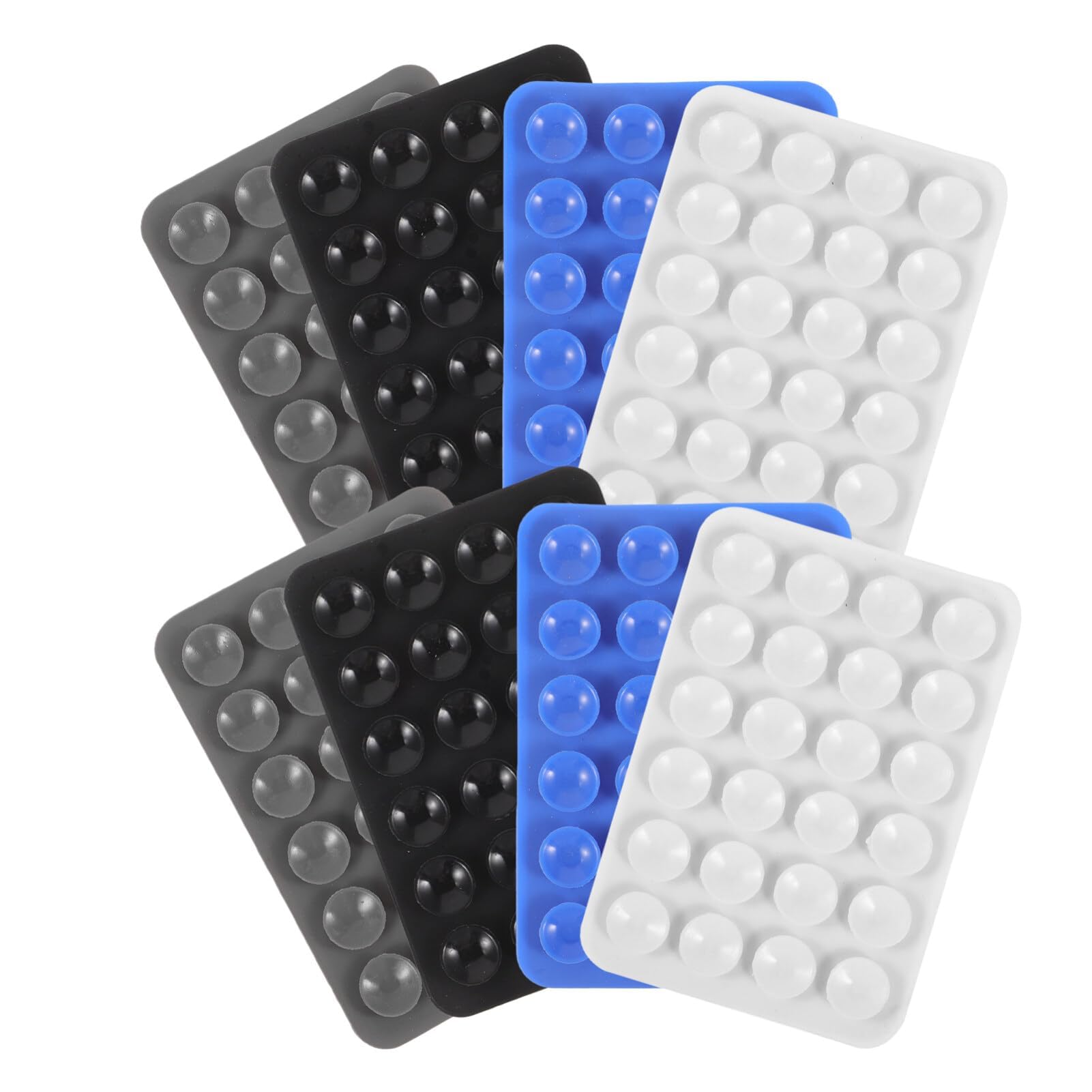 TERRIFI 16 Pcs 4 Color Adhesive Silicone Suction Phone Case, Multipurpose Non Slip Phone Suction Cup, Universal Phone Sticky Grip, Suitable for Mirror Bathroom Home Kitchen