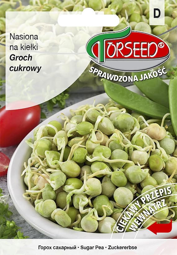 Pisum sativum bogate w składniki odżywcze nasiona groszku cukrowego – wzmacniająca immunologiczna przyjemność z kiełkowania, wzbogacona witaminami A, C, D, idealny do uprawy wewnątrz i na