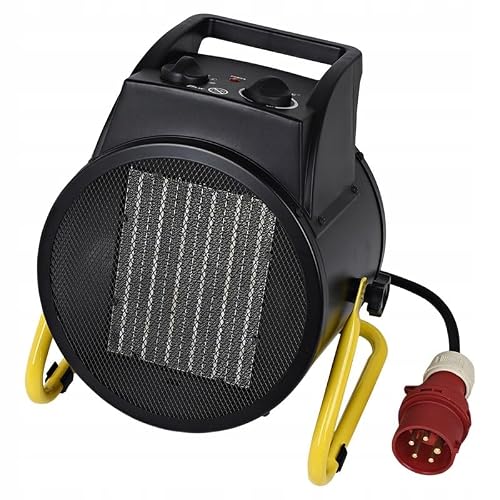 WARMTEC Termoventilatore con termostato 5000W - Stufa Elettrica per Garage, Officina - Riscaldatore PTC Basso Consumo, Angolo di inclinazione regolabile, protezione contro il surriscaldamento