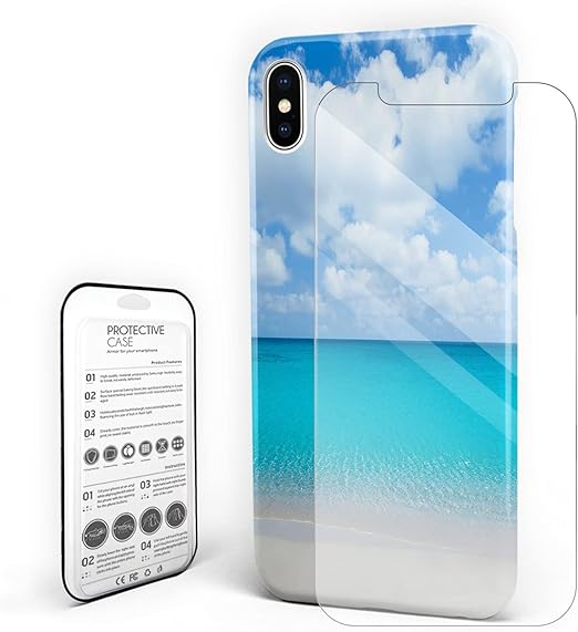 Amazon Com Compatible With Iphone 11 Case Beach Seaside Scene Island Sea Wave Dreamy Blue Sky Clouds Phone Case Hard Pc Slim Shockproof Protective Phone Cover Case With Screen Protector Cell Phones