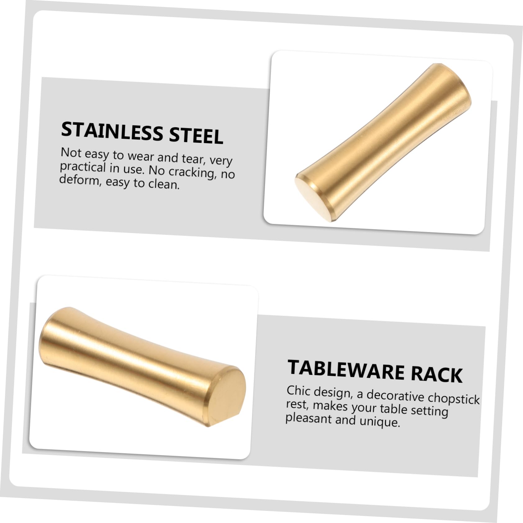 BEBEMOKO Stainless Steel Chopstick Rest Spoons Fork Rack Rest Cutlery Holder Chopstick Display Restaurant Chopstick Holder Dinner Spoon Stand Chopstick Rest Stand Spoon Fork Holder Golden