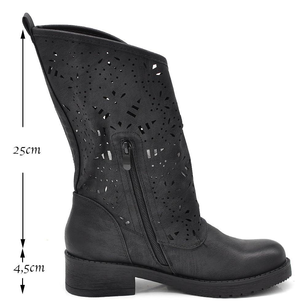 IF Fashion - Botas de mujer con hebilla y tacones 337