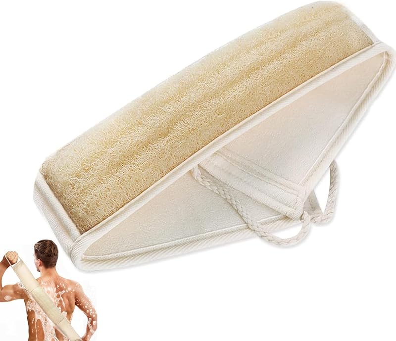Escova corporal de bucha natural Inmorven para banho, bege, 101,6 cm