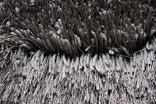 Image of Luxury Shaggy Carpet Solid Plain Fluffy Fur Rectangular Rugs For Hall And Drawing Room 8X11 Feet Microfiber & Polyster Modern Interior Floor Mat Grey