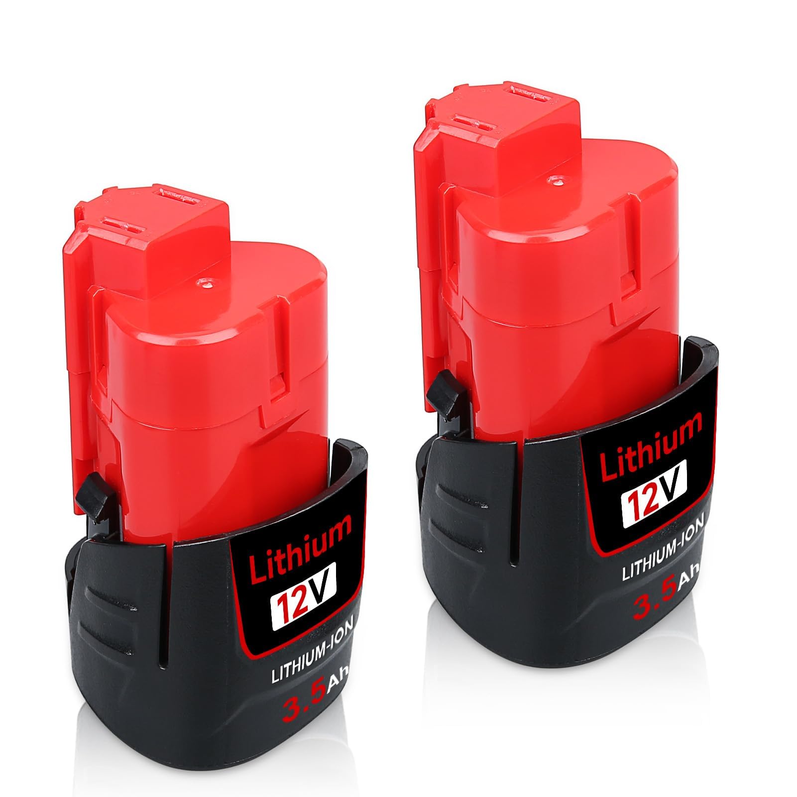 2Pack 12V 3.5Ah M-12 Li-ion Replacement for Milwaukee 12V Battery Compatible with Milwaukee Battery 48-11-241 48-11-242 48-11-2411 48-11-246