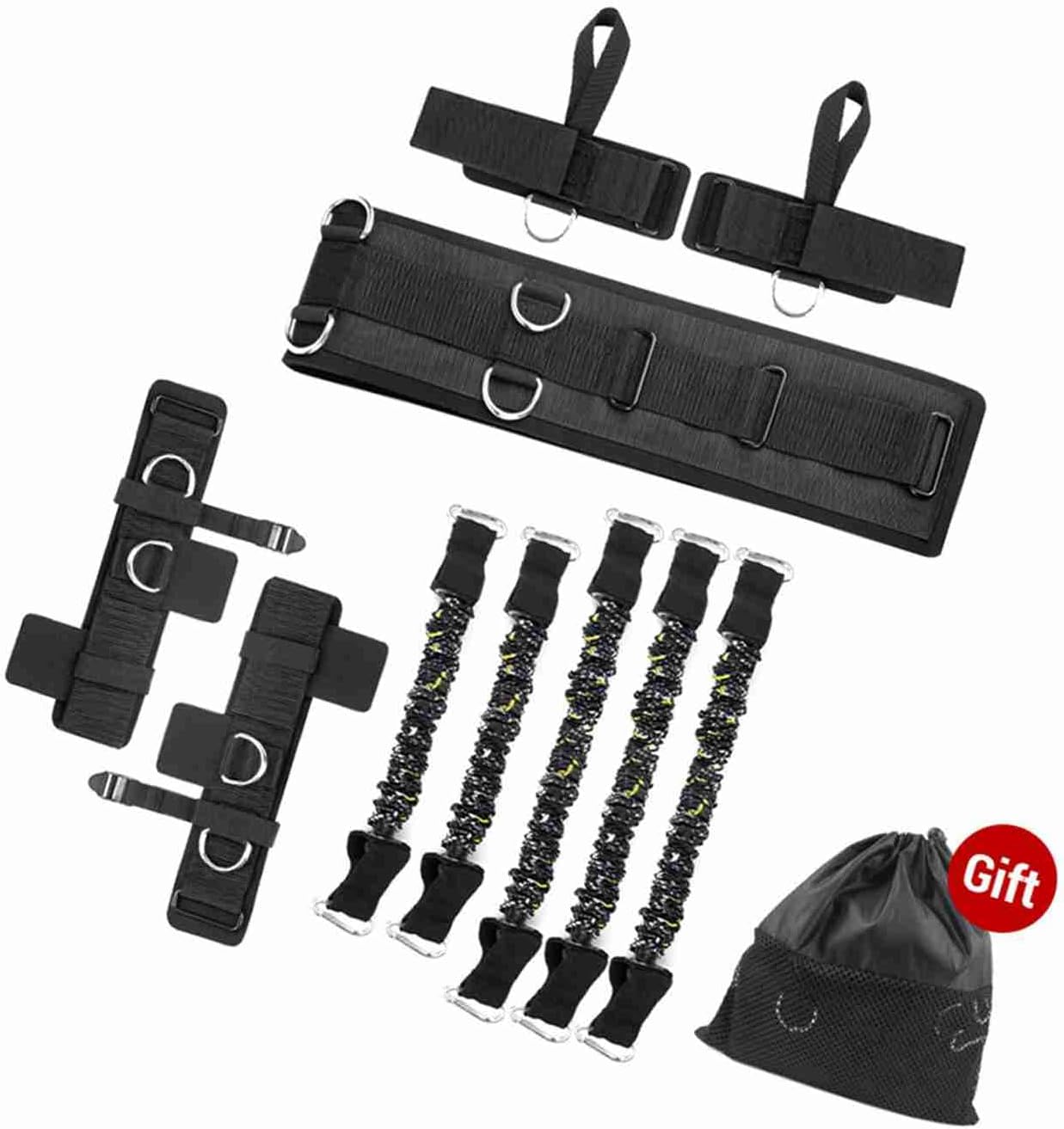 Vertical Band with TPE Protective Sleeve, Full Body Trainer Adjustable Pull Ropes for Boxing Taekwondo Basketball