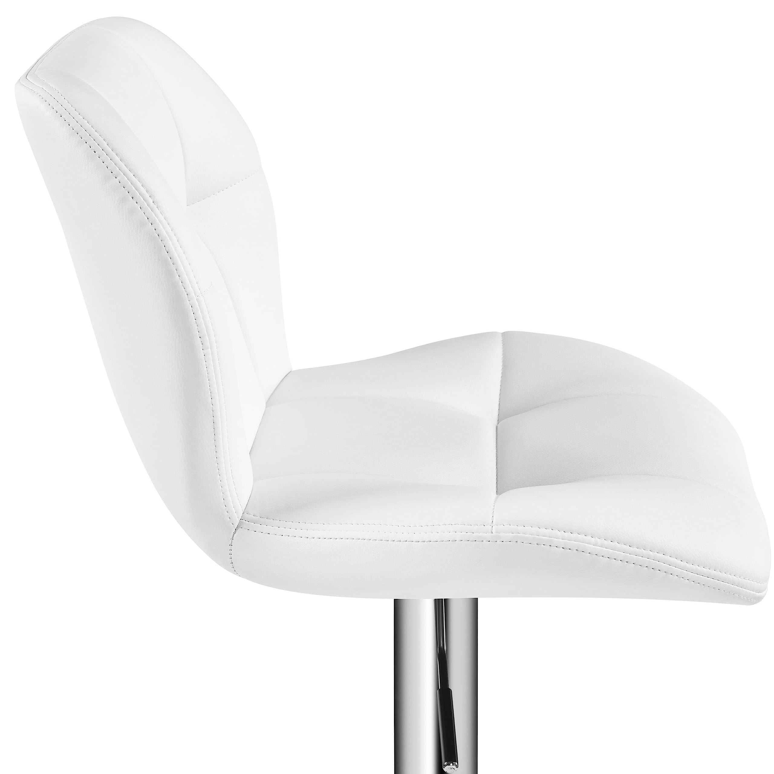 Yaheetech Sgabello Bar Alto Cucina Moderno Design in Similpelle con Schienale Girevole 360° Altezza Regolabile da Penisola Bianco