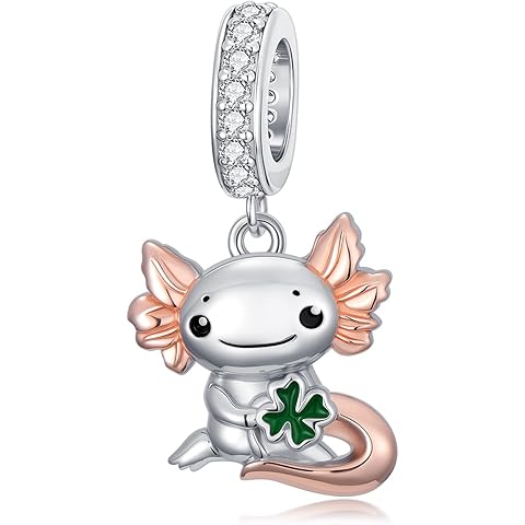 SIMONLY Animal Charms for Bracelets 925 Sterling Silver Highland Cow/Axolotl/Dragon/Dog/Cat Charms Animal Beads for Jewelry Making for Women Christmas Mothers Day Gifts