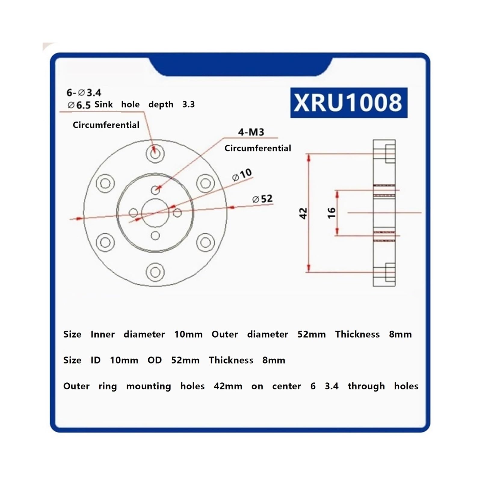 Kreuzrollenlager Drehkranz(XRU1008UUCC0/P5)