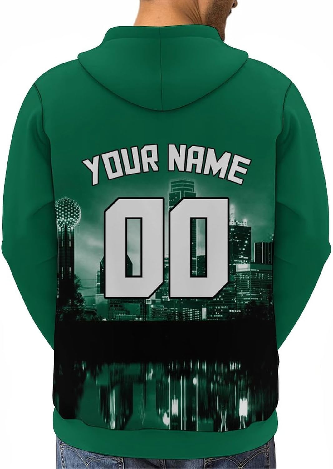 Custom Hockey City Map Night Skyline Hoodies Sweatshirts Pullover Personalized Name Number Fans Gifts for Men Women Youth