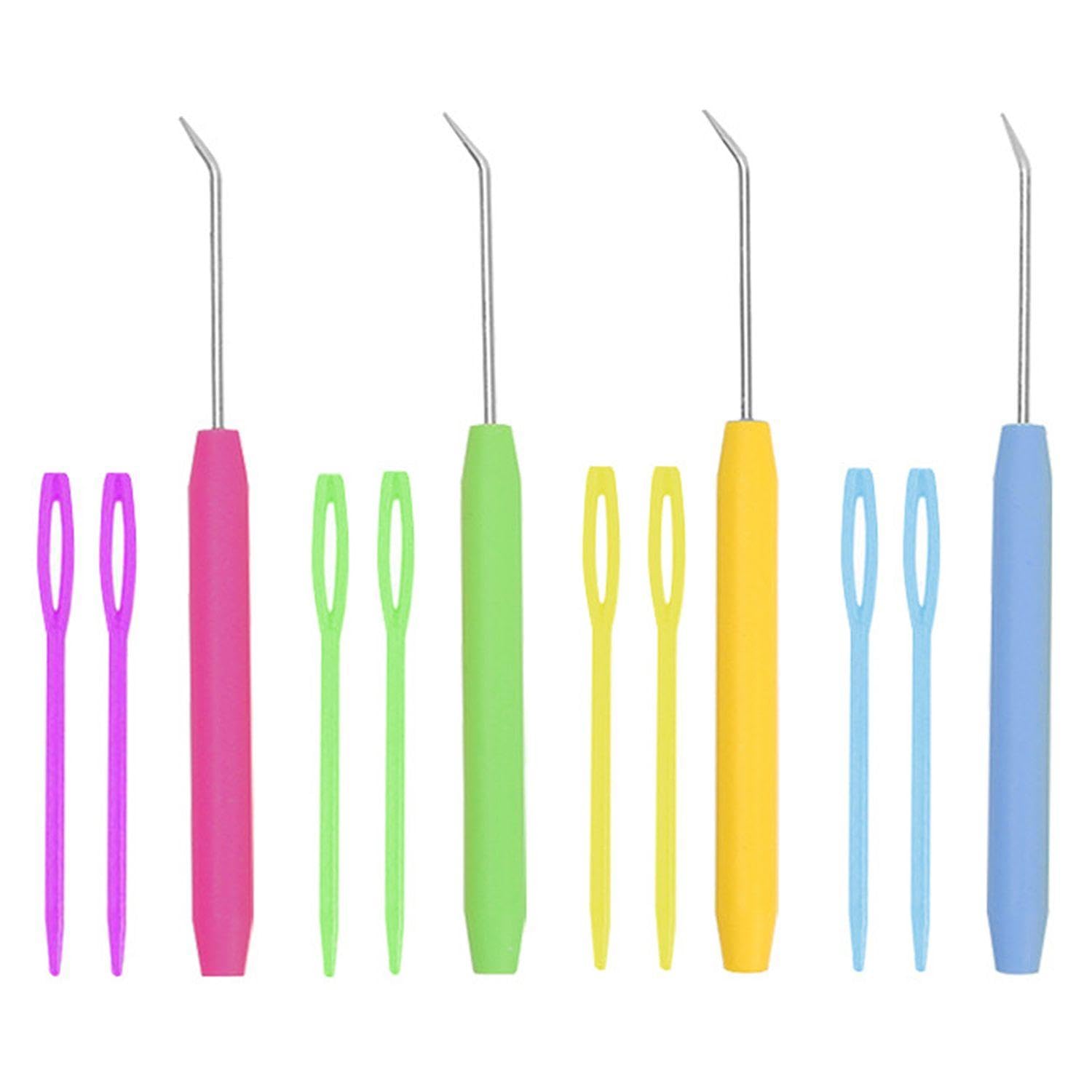 4 Sets of Special Needles for Weavers, Safe and Blunt Needles, Hand-Knitting Tools, Suitable for Beginners to Weave and Handicraft Making.