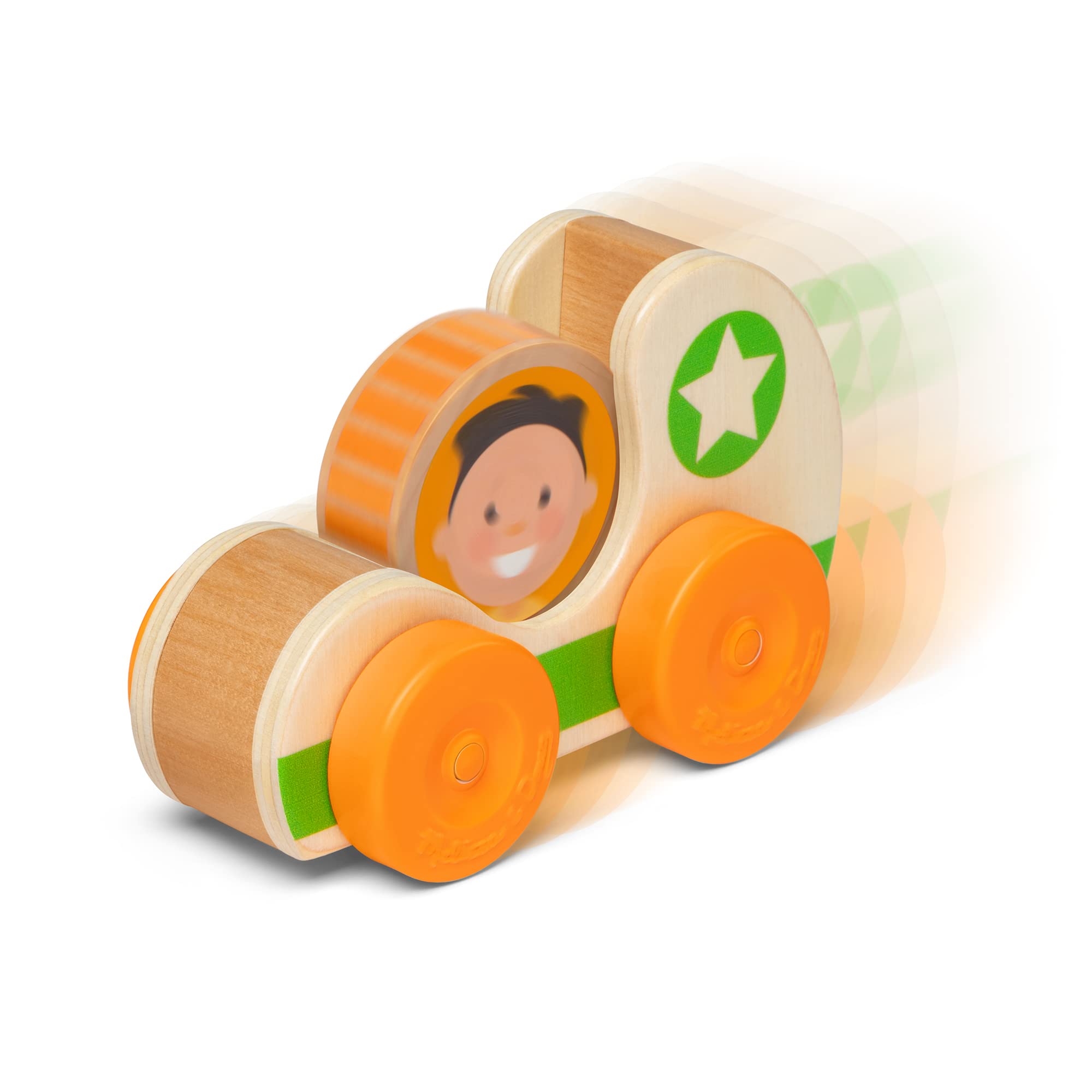 Melissa & DougGO Tots Wooden Star Car (1 Car, 1 Disc) | Wooden Toy for Infants | Developmental Toy for Toddlers | 12 months+ | Gift for Baby Boys or Baby Girls