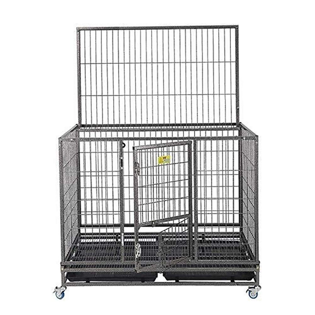 Jaula de Metal para Perros Jaula para Perros de Alta Resistencia Toysk Air Tub Kage Jaula para Perros y Acero Inoxidable Jaula para Perros Grande Plegable Almohadilla para pies con Valla Grande de ca