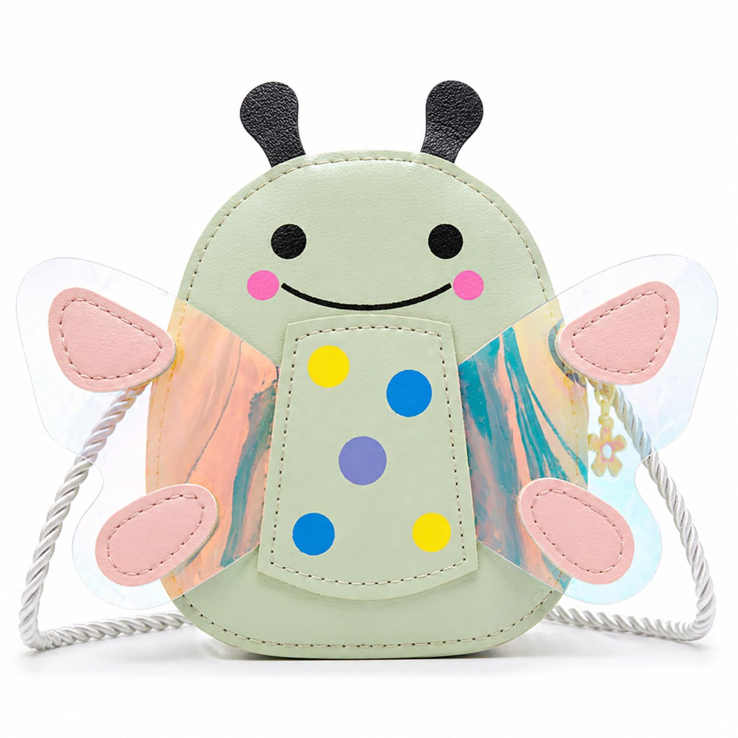 syga Cute Butterfly Crossbody Bag for Kids – Cartoon Animal Shoulder Bag with Adjustable Strap(Green)-picture-20