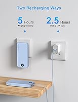 Vista 6 de Portable Charger with Wall Plug, 10000mAh USB C Power Bank Fast Charging, External Battery Pack with Built in Cables, Digital Display, 5 Output 4