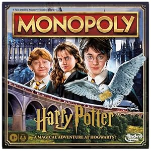 Monopoly Harry Potter Edition Board Game for Kids 8+, Strategy Family Game with Hogwarts Locations, Golden Tokens, House Cards & Owl Post, 2–6 Players