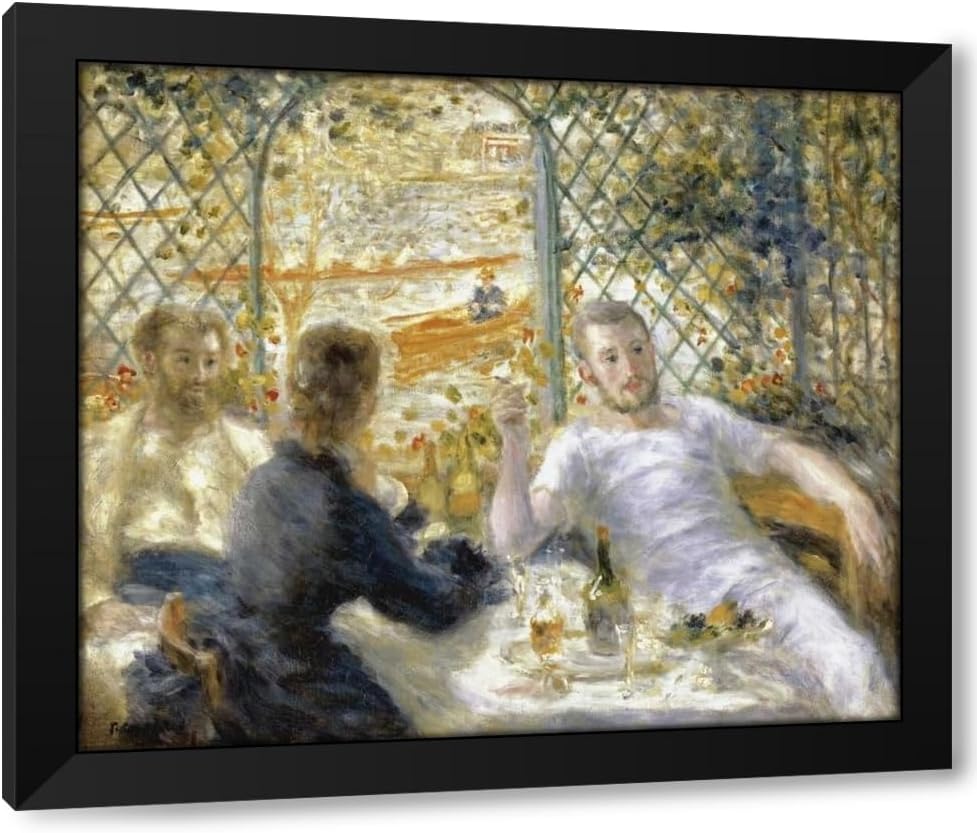 Renoir, Pierre-Auguste 23x20 Black Modern Framed Art Print Titled The Rowers Lunch