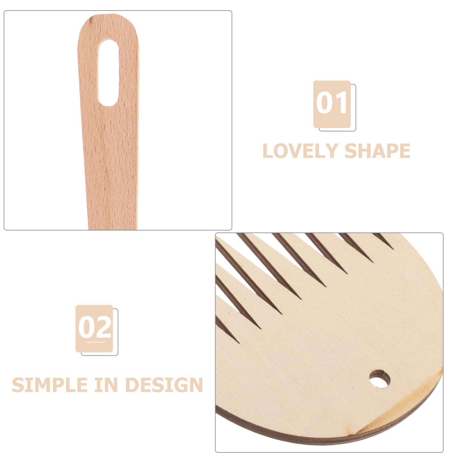 40 Piezas Kit para tejer tapices marcadores de crochet aguja de ganchillo talón telares de madera para tejedoras knitting kit tejido de tapicería ganchillo de punto Beige