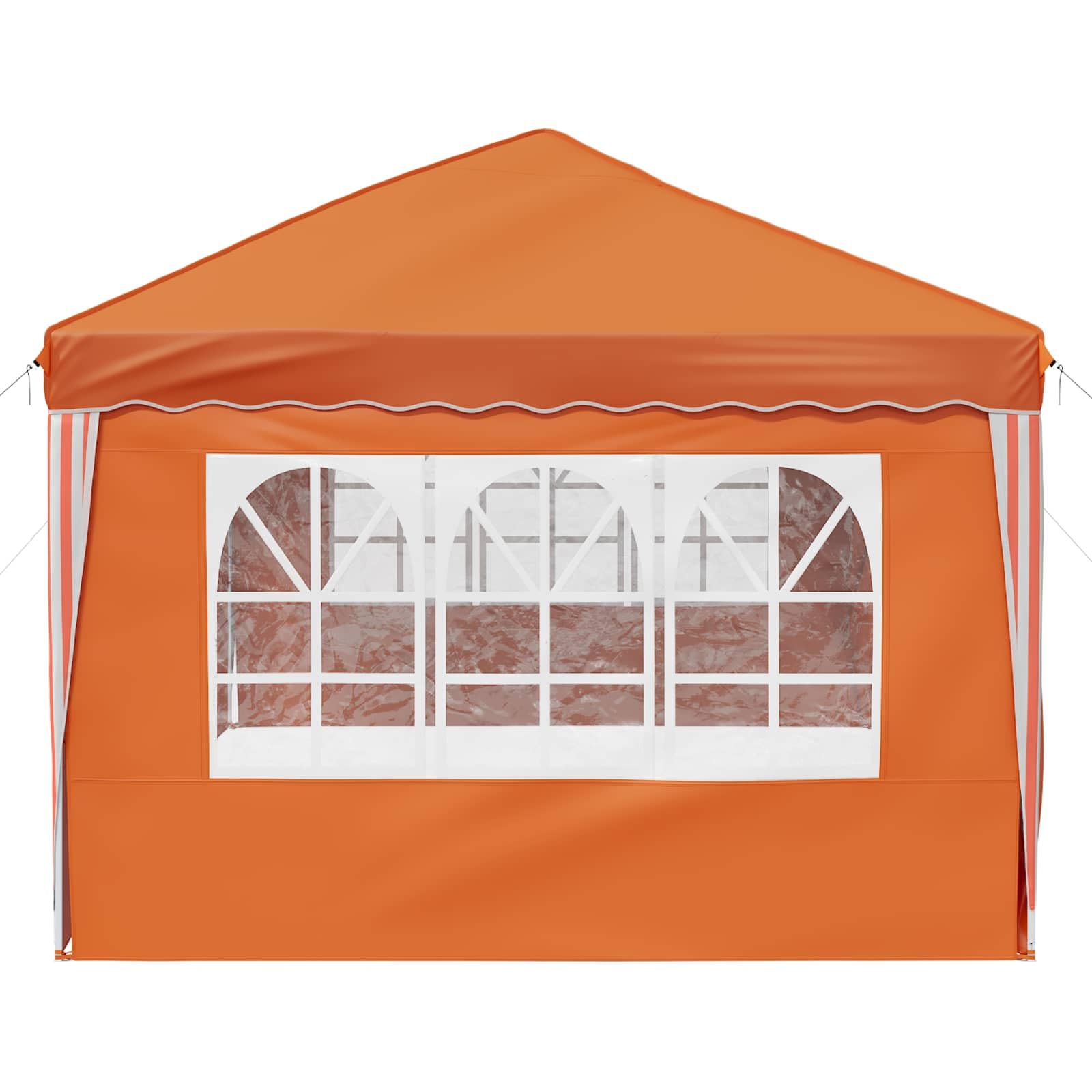 Namiot imprezowy Pop-up 575 x 288 x 245 cm, pomarańczowy, składany i składany, z malowaną proszkowo stalową ramą, odporna na działanie promieni UV i wodoszczelna, idealny do ogrodu, na taras