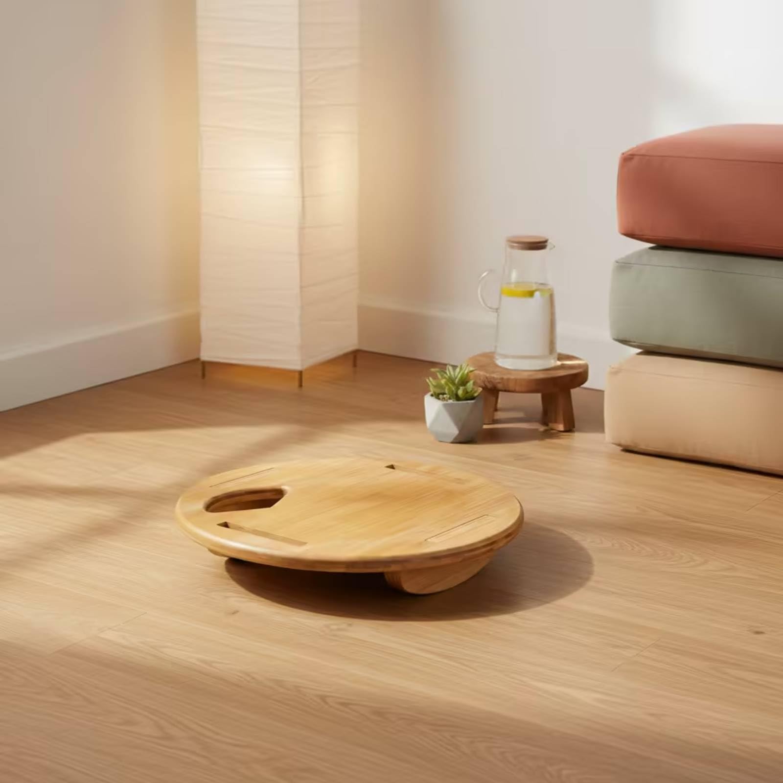 Tavola Equilibrio Balance Training Board Tavola Oscillante Piattaforma Instabile Disco Balance in Legno Rovere E Acero per Coordinazione Postura E