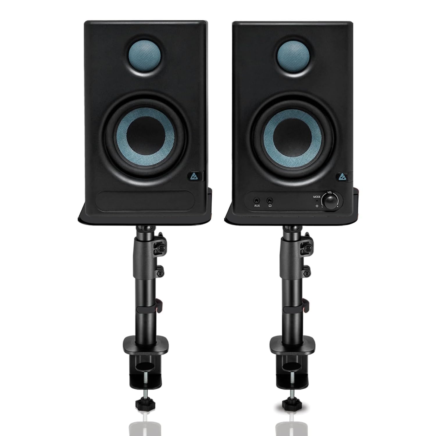 Audio Array 60W Bluetooth Bookshelf Speaker Pair with Adjustable Speaker Stands | AMS1 Active Monitor Speakers, 4" Woofer, 1.5" Silk Dome Tweeter | HDMI ARC, USB-C, RCA, TRS, AUX |Speakers Stand Pair-image-45