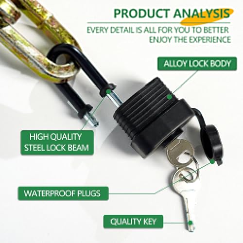 Miniatura 3 de Candado de acero laminado resistente al agua de 1.575 pulgadas con llaves para uso en exteriores e interiores (paquete de 6)