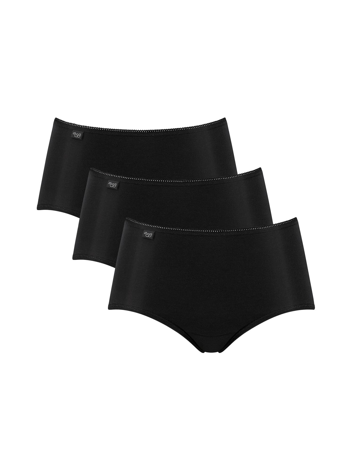 Sloggi Damen Unterhose 24/7 Microfibre Midi , Recycelte Mikrofaser, 3-Pack, 46, Schwarz