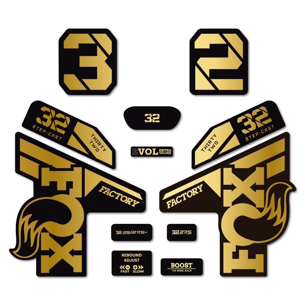 Star Sam Gold Chrome Stickers Compatible With Fox 32 Sc Factory 2022 Chrome Gold 1 Cm