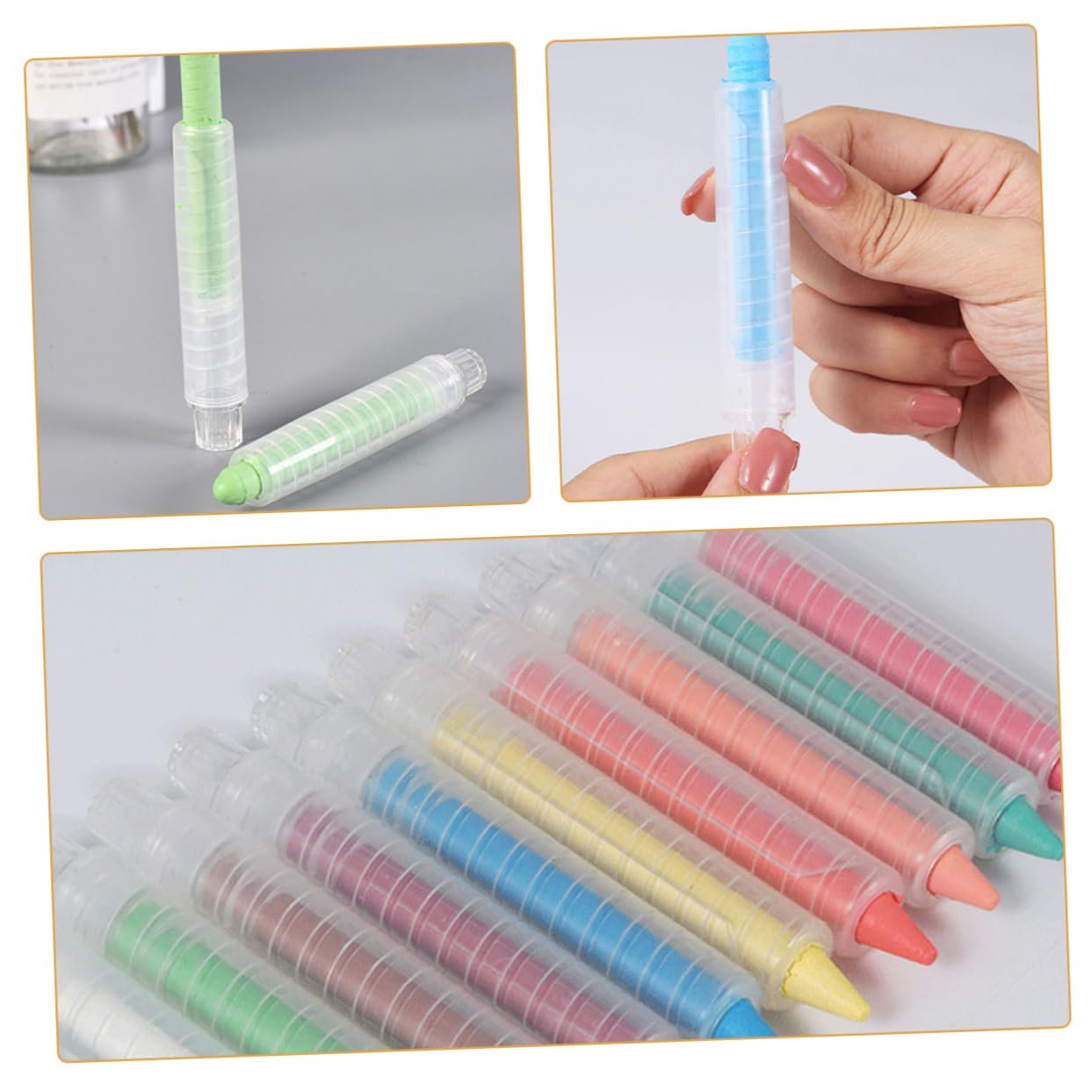 Operitacx 3 Pack Water-soluble Dust- Chalks Solid Chalks for Boys and Girls Adults Erasable for Art Drawing