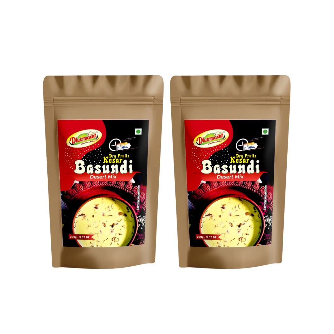 Dharmasut Kesar Dry Fruit Basundi Instant Mix 200G X 2 | 400G
