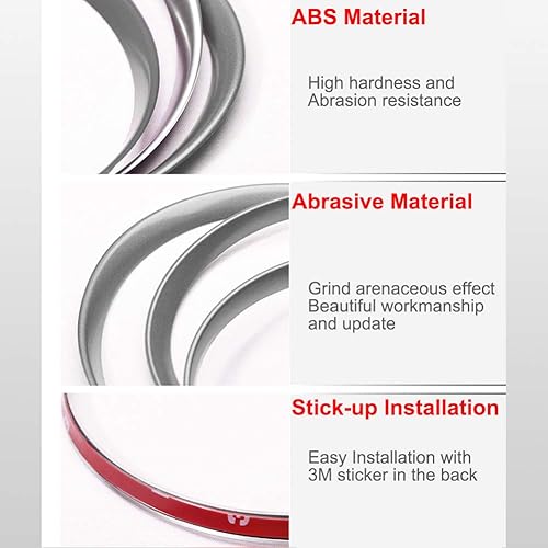 Miniatura 3 de GTINTHEBOX 5 piezas de anillo de cubierta de borde de tablero interior plateado para Porsche Cayenna 2010-2016, Porsche 911 2008-2019, Porsche