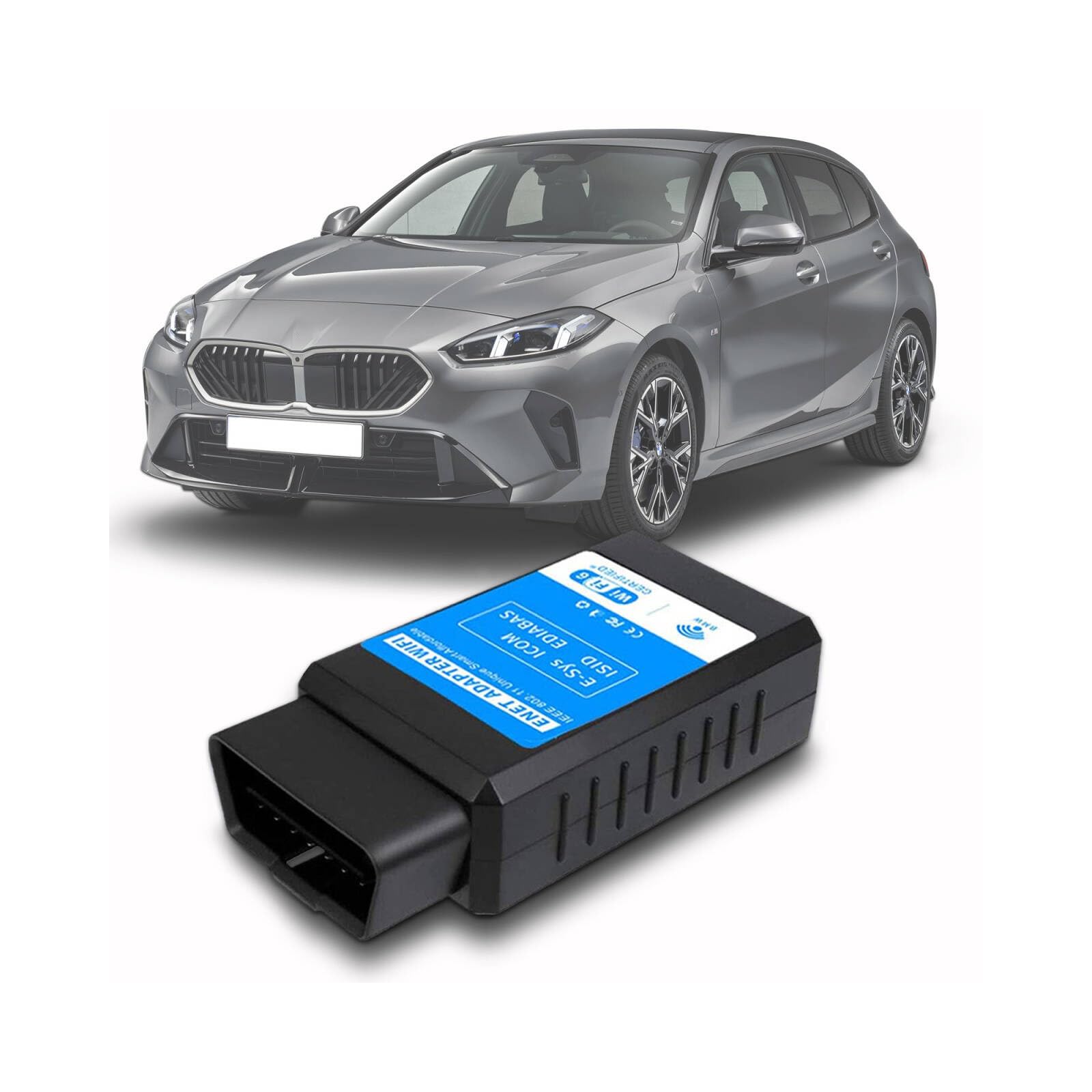 Bootmod3 OBD Enet WiFi Adapter für BMW F/G Serie, Mini e A90/A91 Supra Carplay, Kompatibel mit BimmerCode, MHD, Ethernet zu OBD2 Diagnose- und Codier-Scanner-Tool, Funktioniert auf iOS