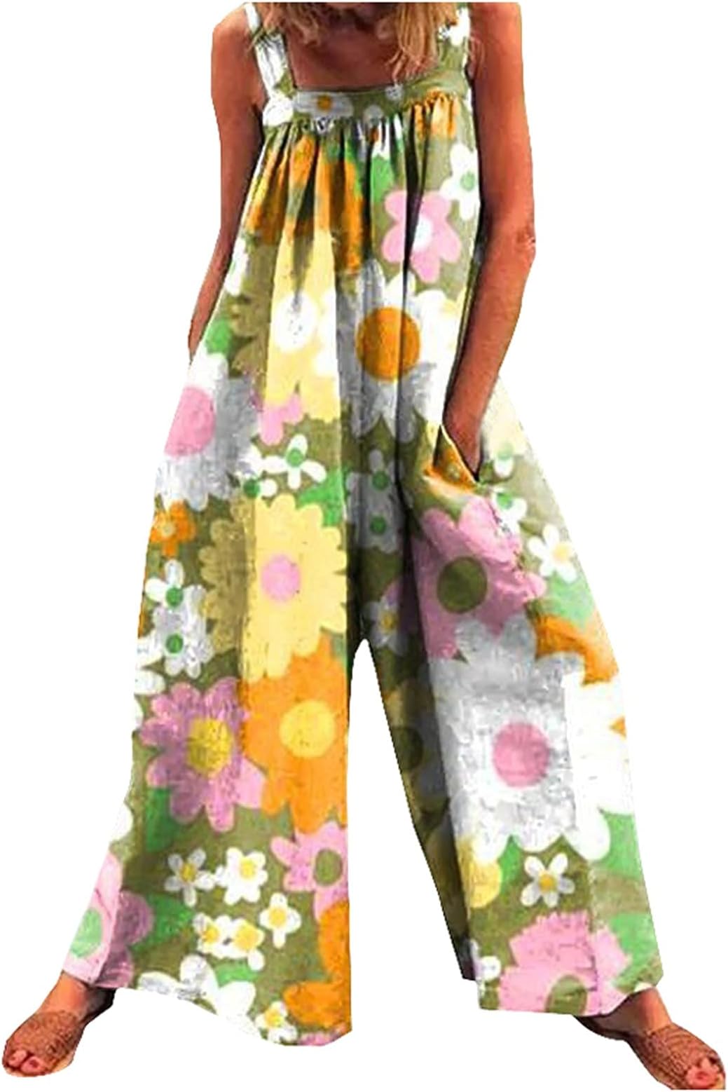 MKIUHNJ Paperbag Trousers Women's Playsuit Casual Strap Boho Women Pouch Long Straper-Jumphat Women's Jumphat Trousers Women's Elegant Office, yellow, XXXL