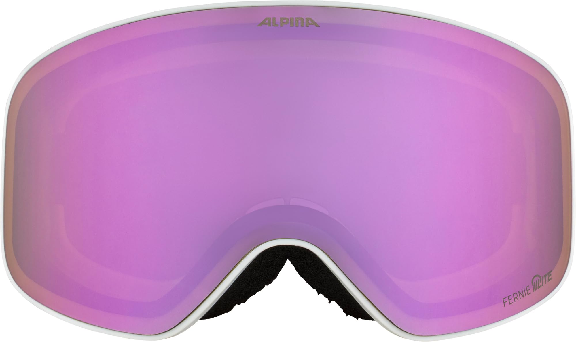 ALPINA FERNIE Q-LITE – lustrzane gogle narciarskie dla dzieci, wzmacniające kontrast i polaryzacyjne szkła OTG, idealne dla osób noszących okulary, ze 100% ochroną przed promieniowaniem UV, białe